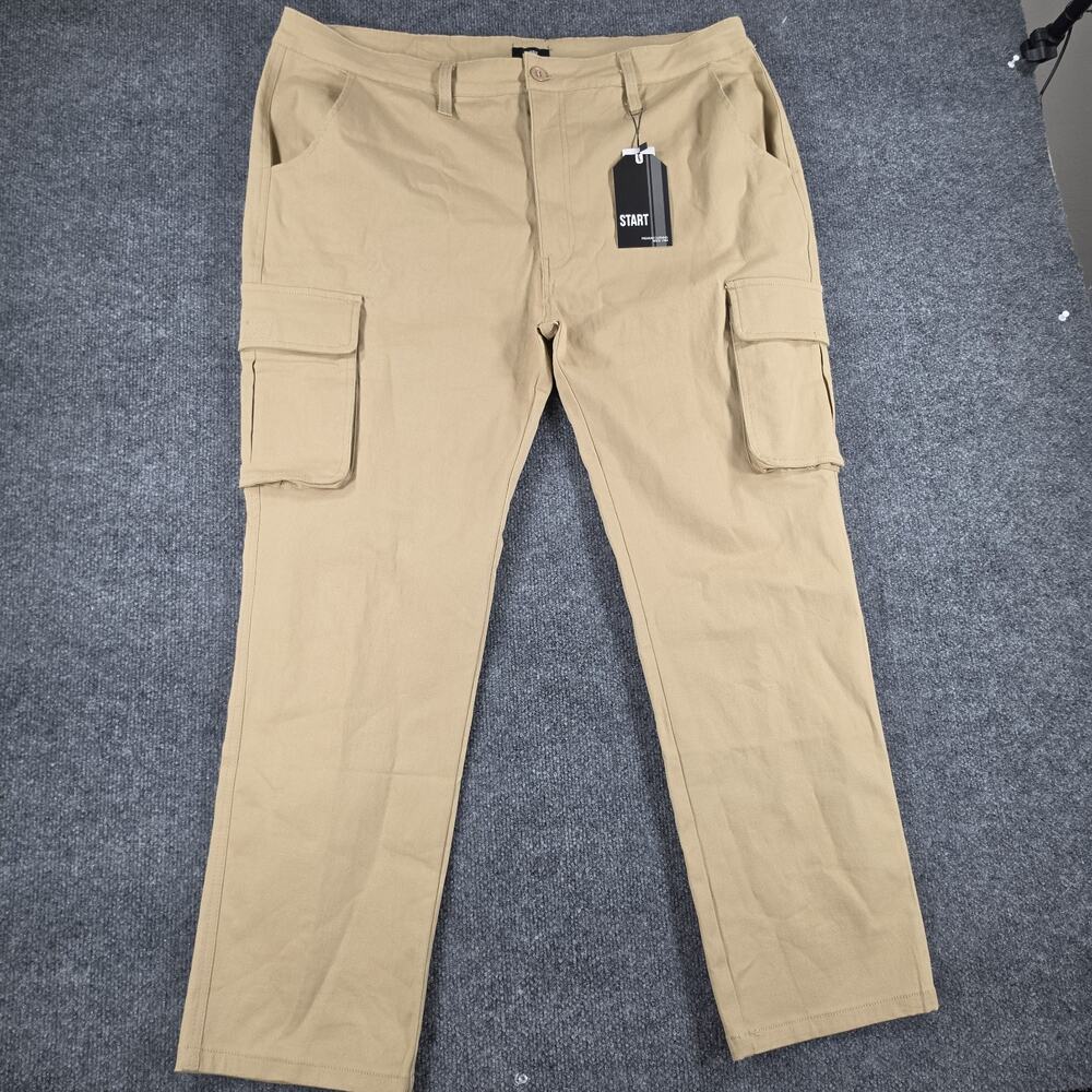 START Men's Cargo Pants Size 42 Khaki Flex Stretch Cotton Utility NWT